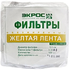 Фильтры зольные, черная лента, d=12,5 см