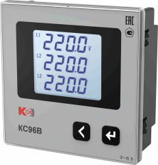 Вольтметр КС96В трехканальный (лицевая панель 96х96 мм)